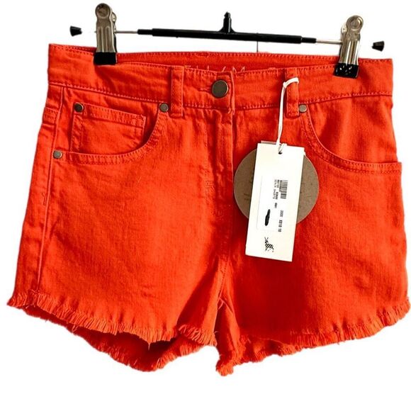 NWT Stella McCartney Kids denim shorts,in orange Size 10 - Picture 5 of 8